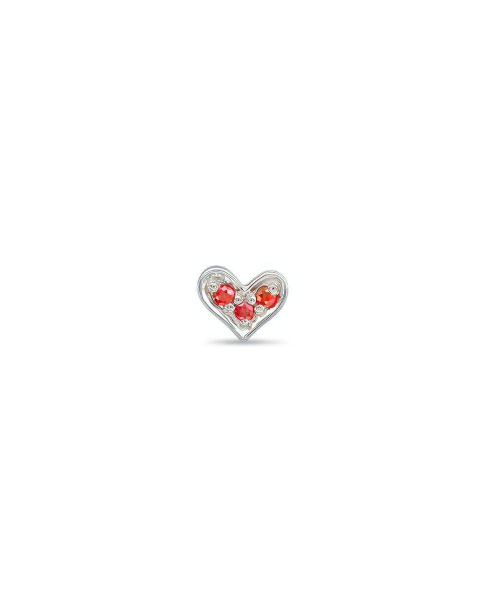 Covetear Ruby Heart Cartilage Earring#material_14k_White_Gold