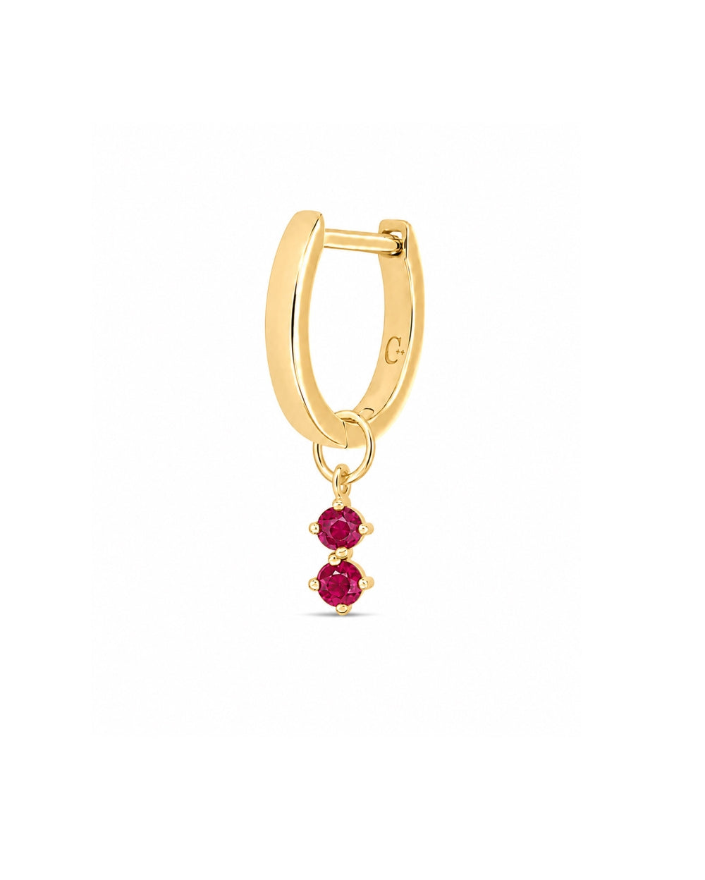 Petit Ruby Duo Hoop Charm