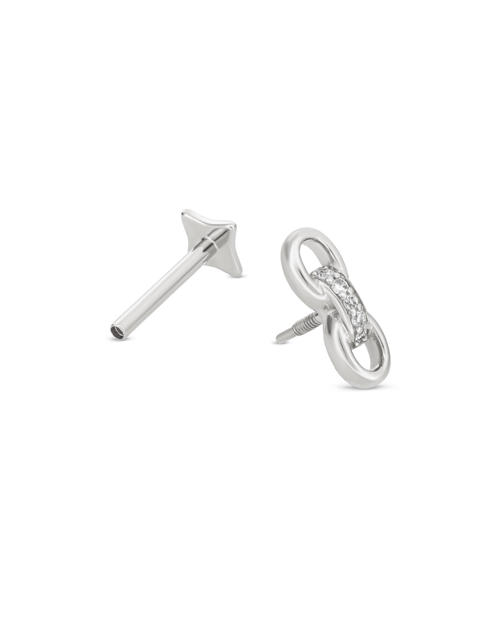 Covetear Infinity Link Cartilage Earring#material_14k_White_Gold