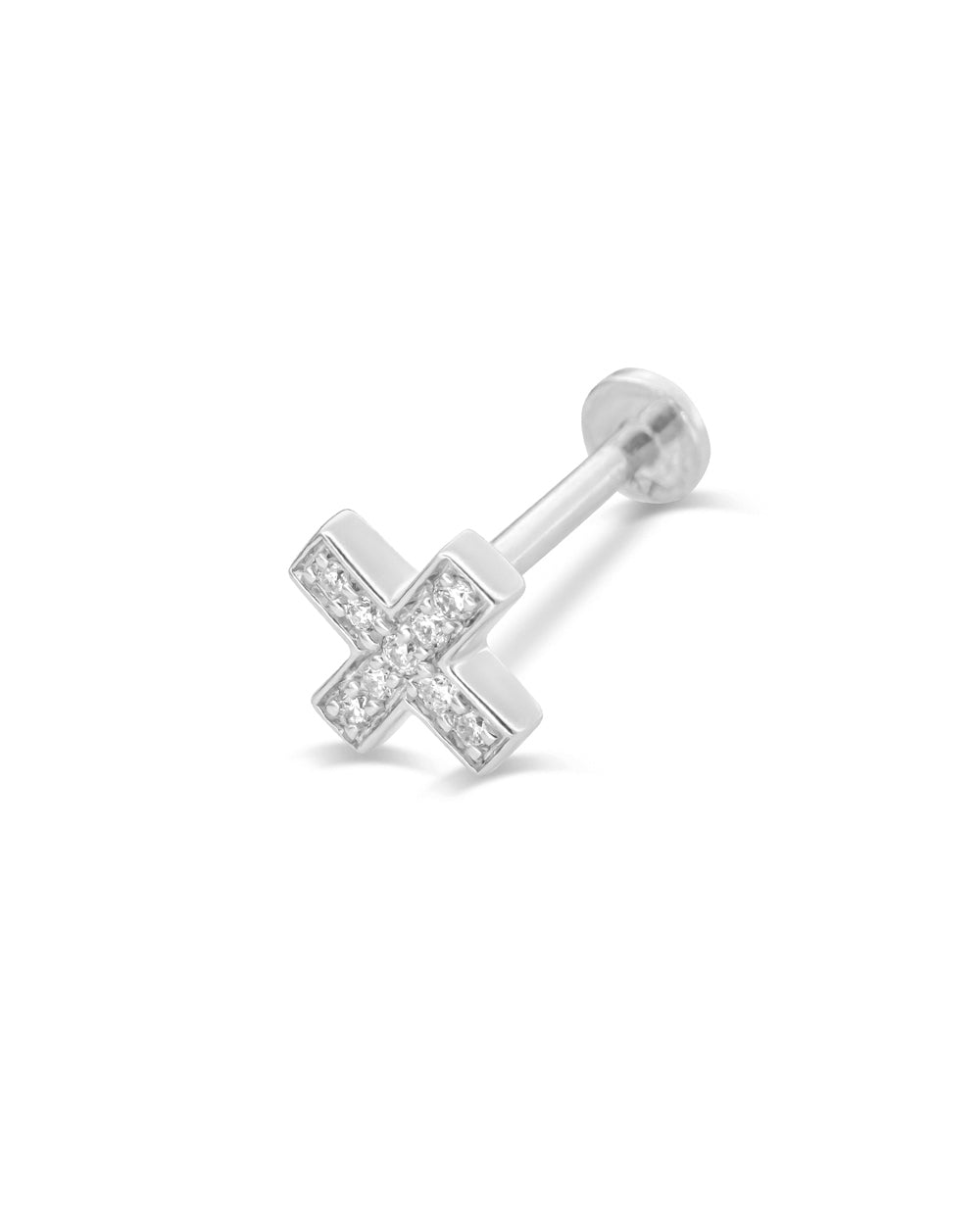 Diamond Cross Earring