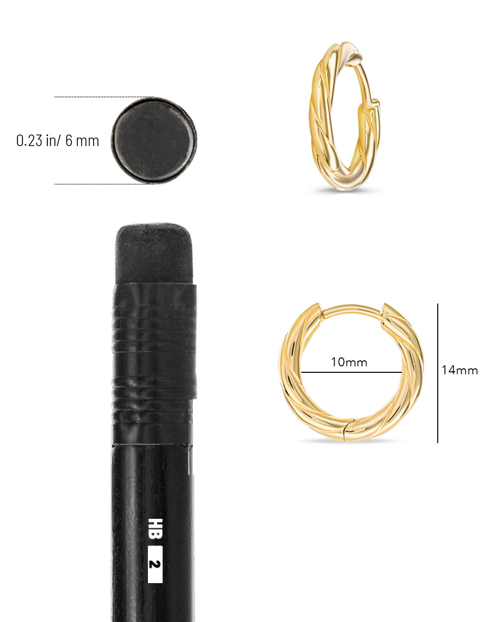 Covetear Twiste Hoop Earring#material_24k_GoldVermeil