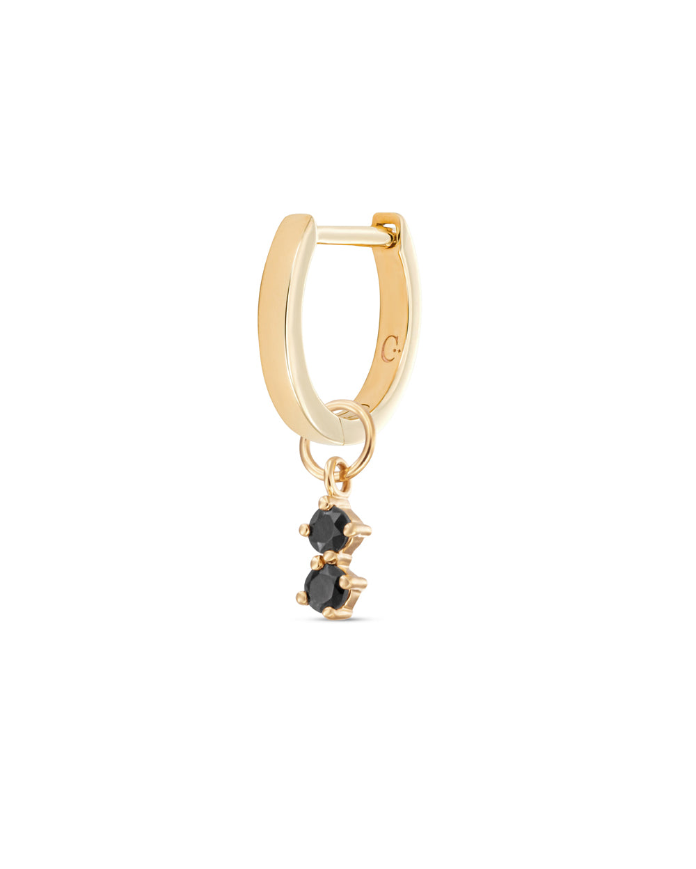 Covetear Black Petit Duo Hoop Charm#material_14k_Yellow_Gold