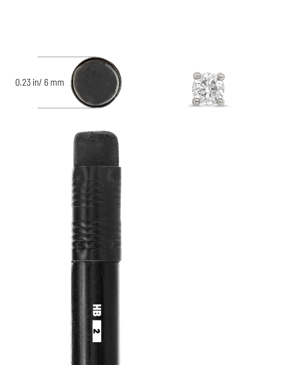 Covetear Moyenne Diamond Solitaire Cartilage Earring#material_14k_White_Gold