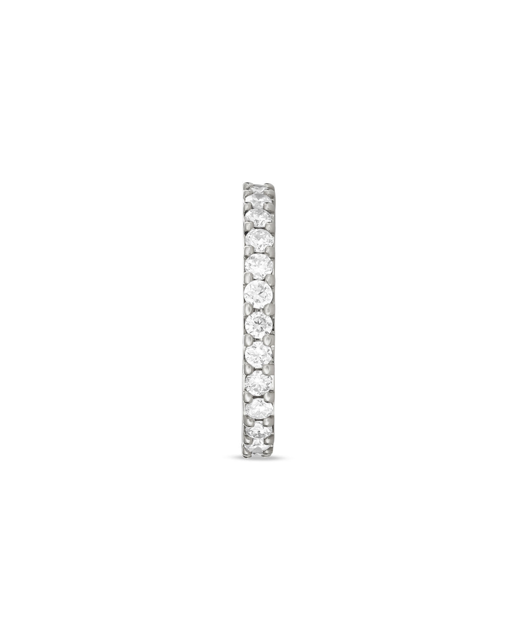 Covetear Oval Eternite' Diamond Clicker Earring#material_14k_White_Gold