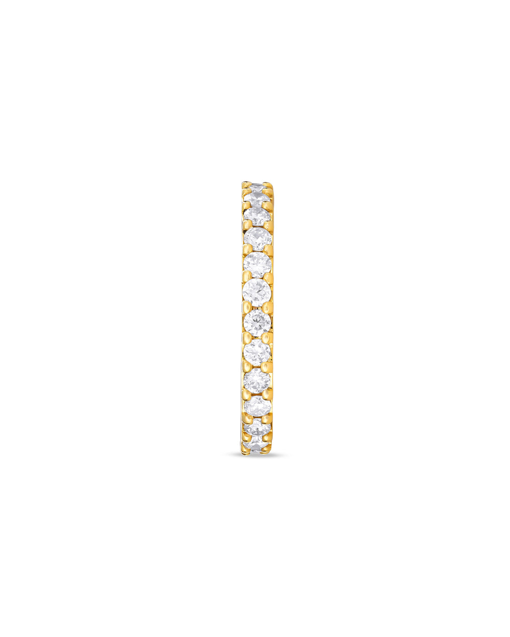 Covetear Oval Eternite' Diamond Clicker Earring#material_14k_Yellow_Gold