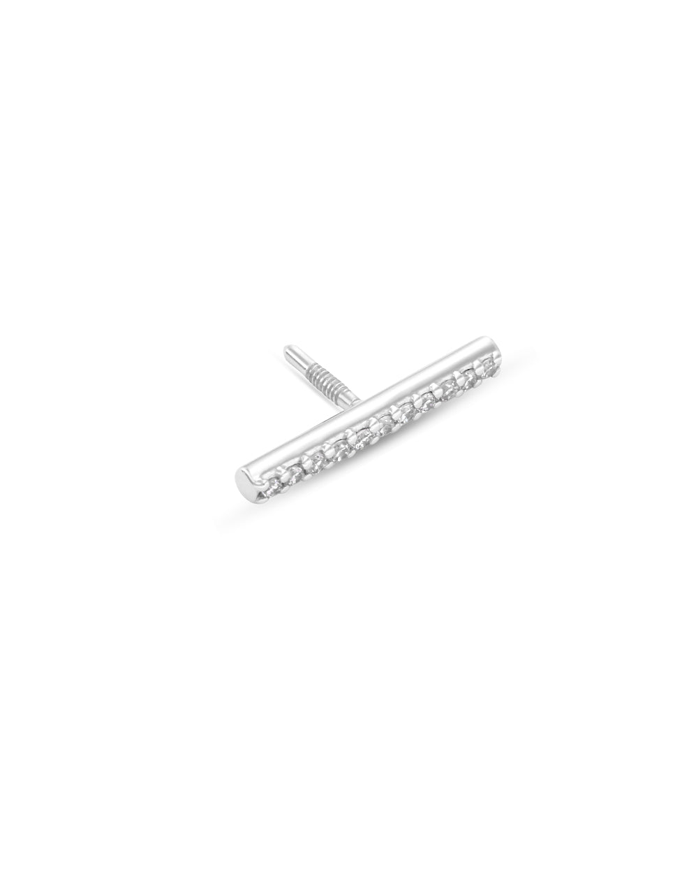 Fine Line Diamond Earring Front - WG