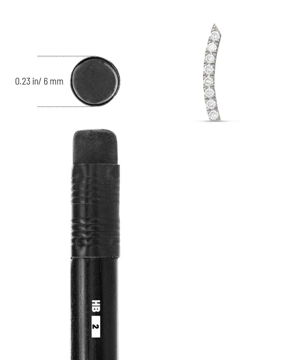 Crescent Bar Earring Front - WG