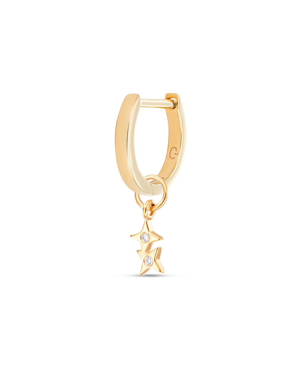 Covetear Starlight Duo Hoop Charm#material_14k_Yellow_Gold