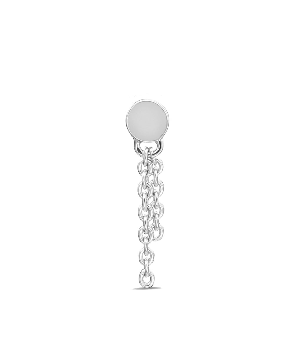 Covetear Taselle Disc Cartilage Earring#material_14k_white_Gold