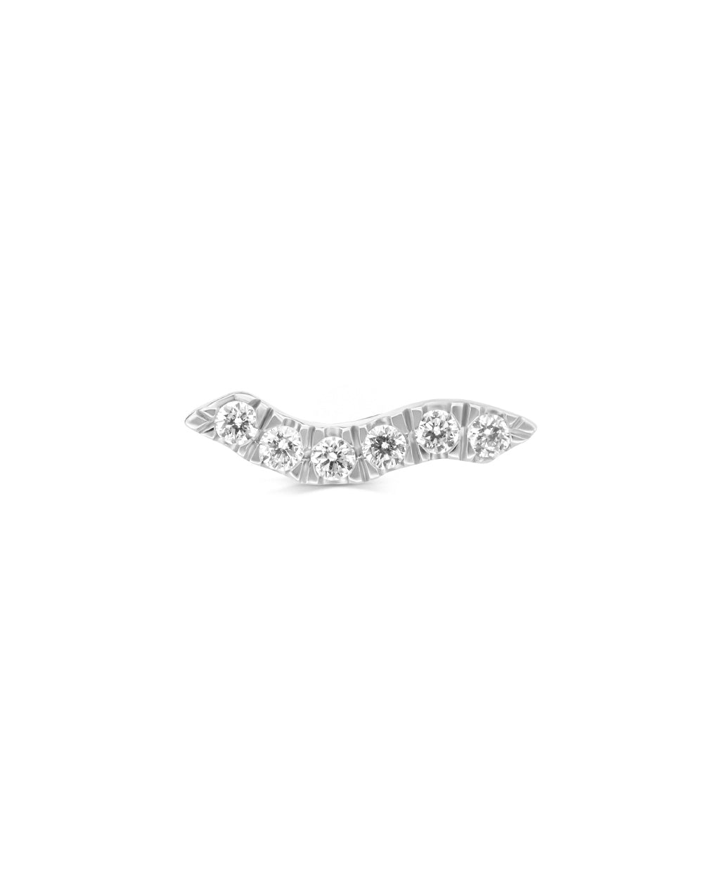 Covetear Wave Bar Diamond Cartilage Earring#material_14k_White_Gold