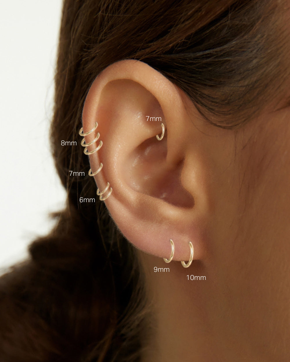 Covetear Petite Clicker Hoop Earring Sizes