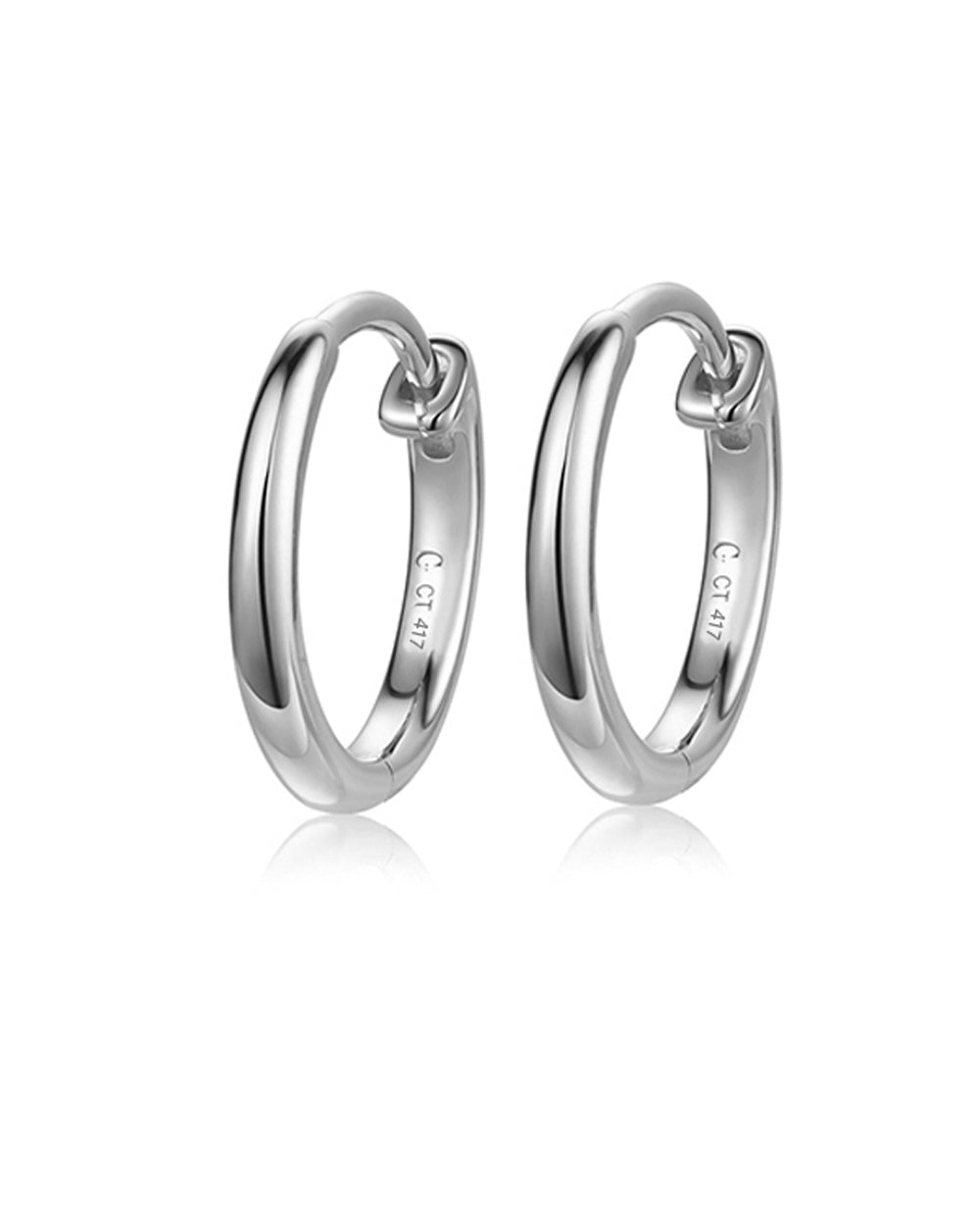 Covetear 15mm Always Hoop Earring#material_14k_WhiteGold