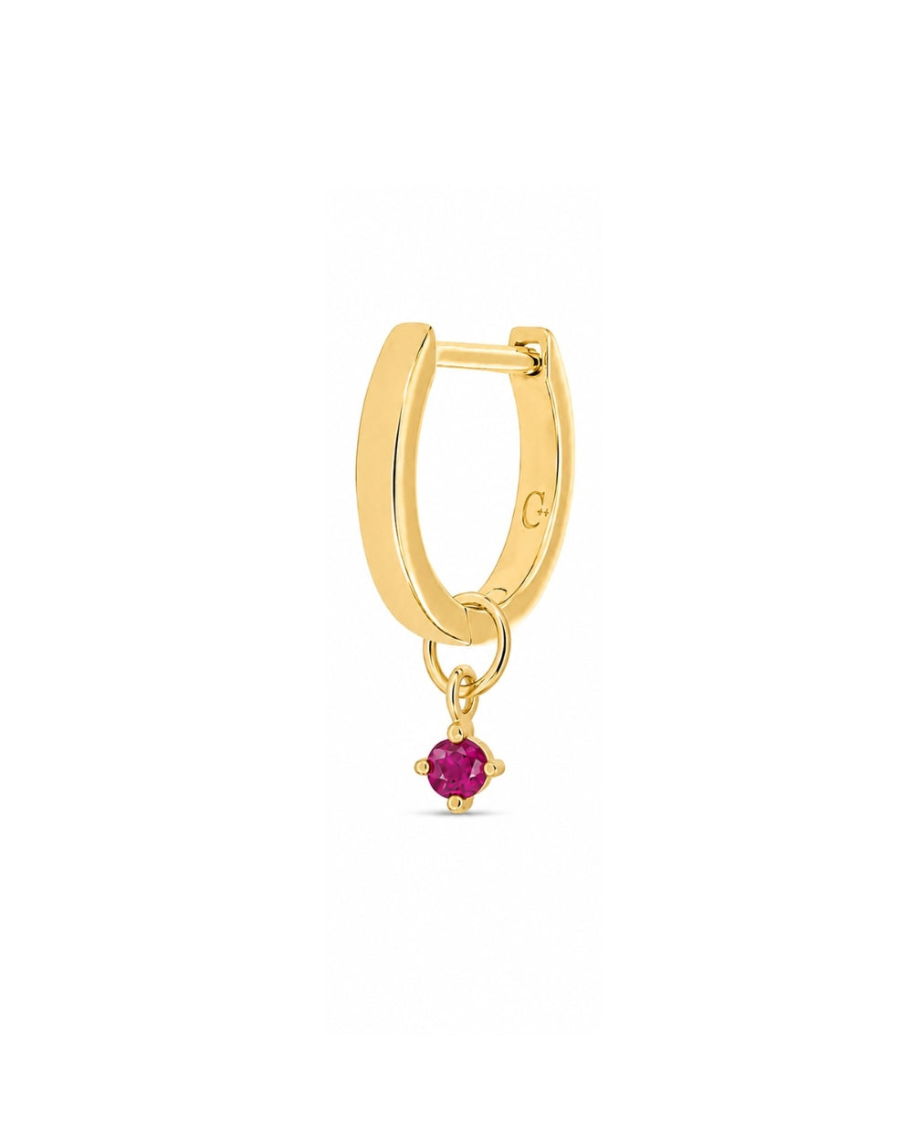 Petit Ruby Solitaire Hoop Charm