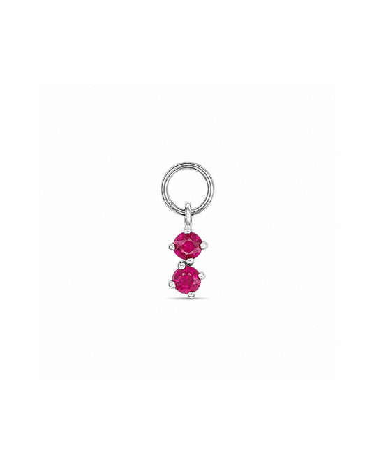 Petit Ruby Duo Hoop Charm