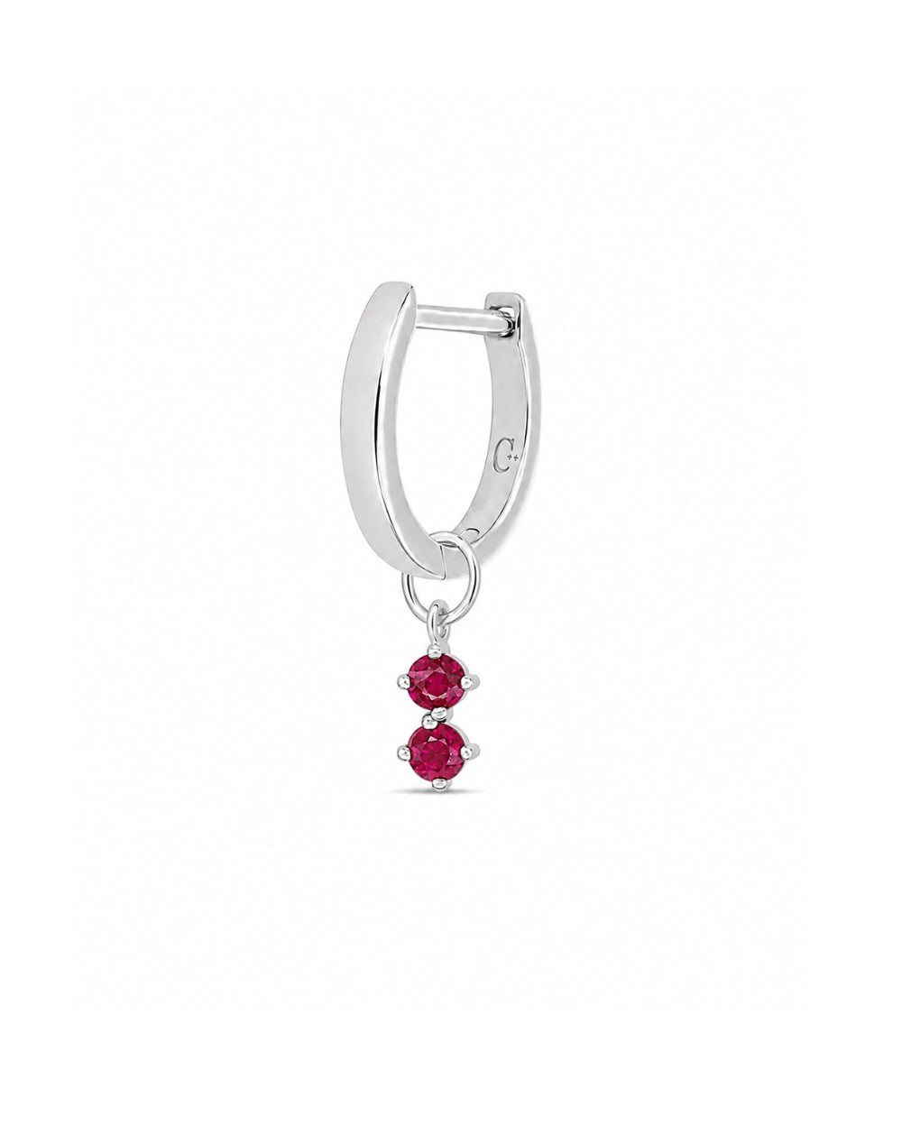 Petit Ruby Duo Hoop Charm