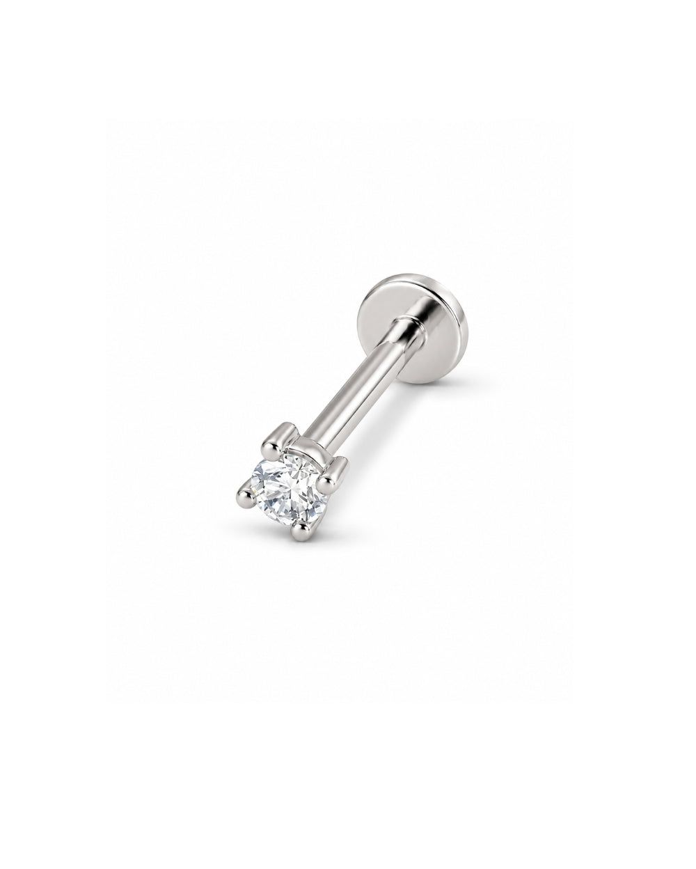 Diamond_solitaire_earring_set_in_white_gold_claw_setting_on_white_background.