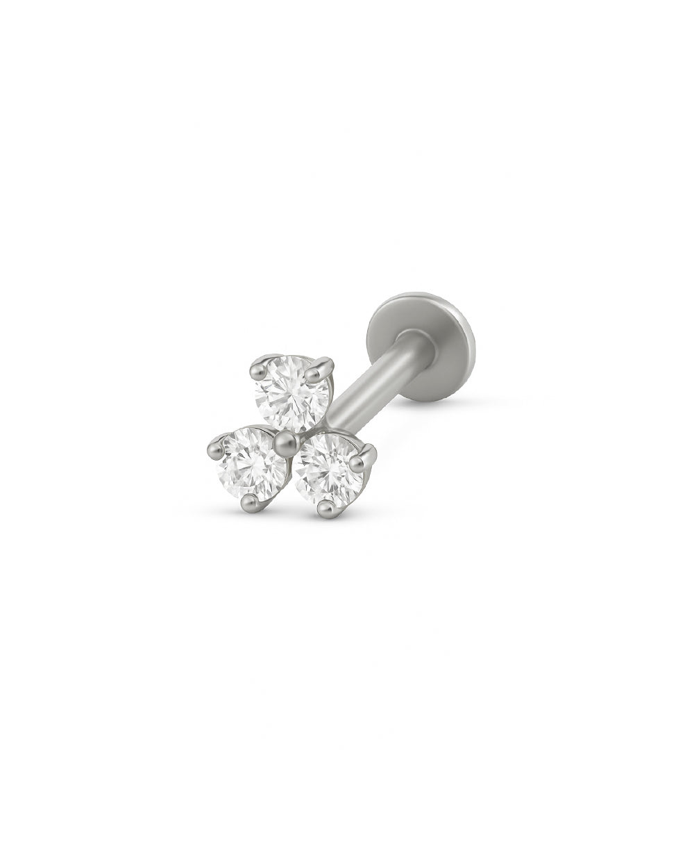 Covetear Piccolo Trilogy Cartilage Earring#material_14k_White_Gold