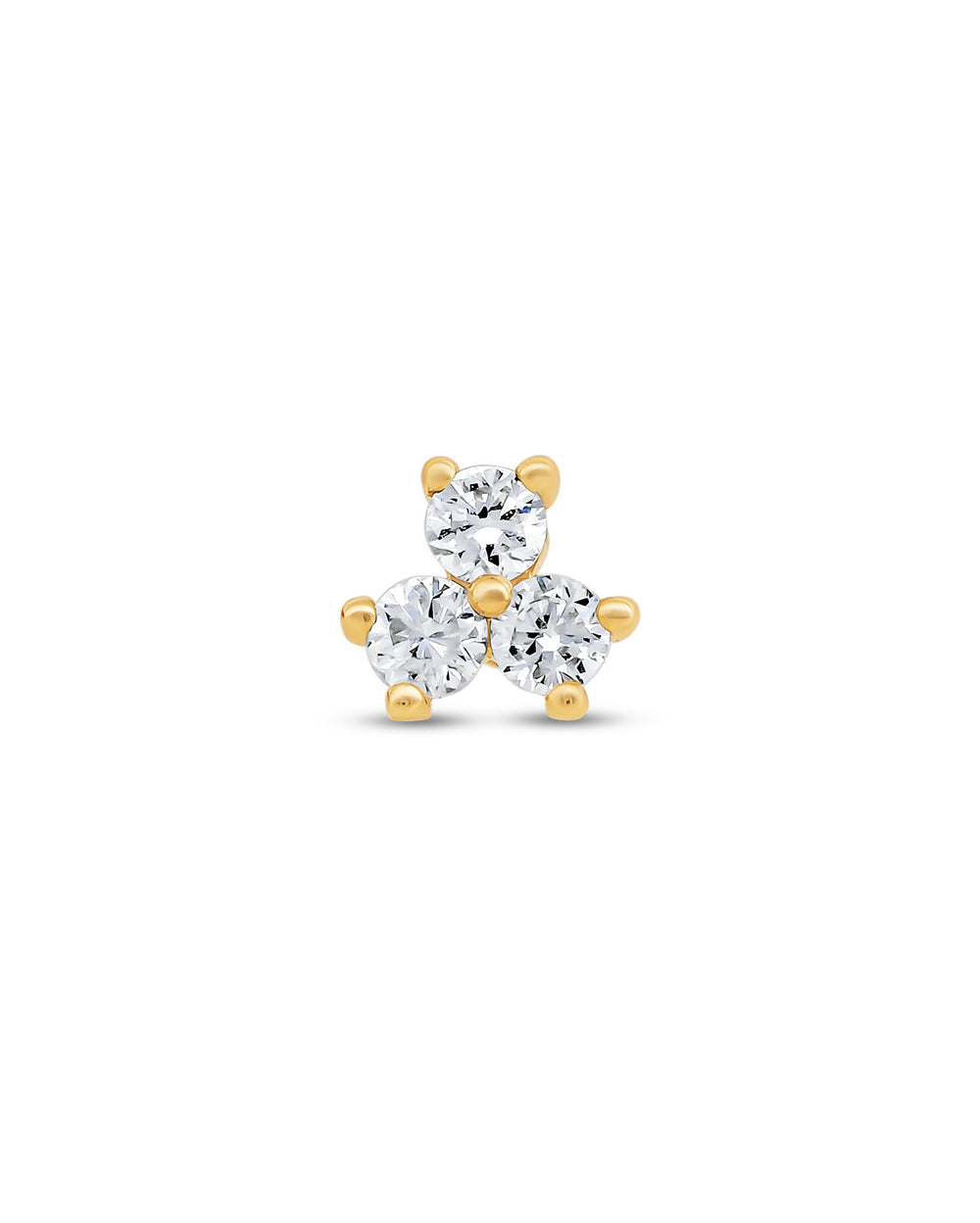 Covetear small diamond trilogy earring on white background