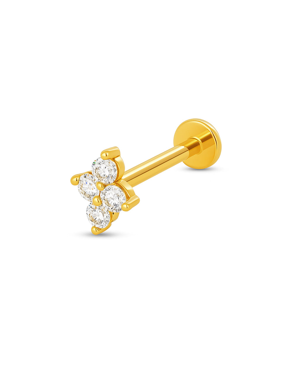 Covetear Piccolo Quartet Cartilage Earring#material_14k_Yellow_Gold