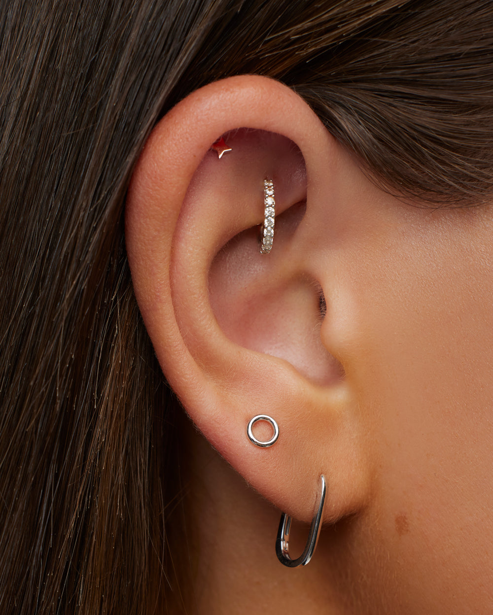 Covetear Chiquito O Ring Cartilage Earring#material_14k_White_Gold