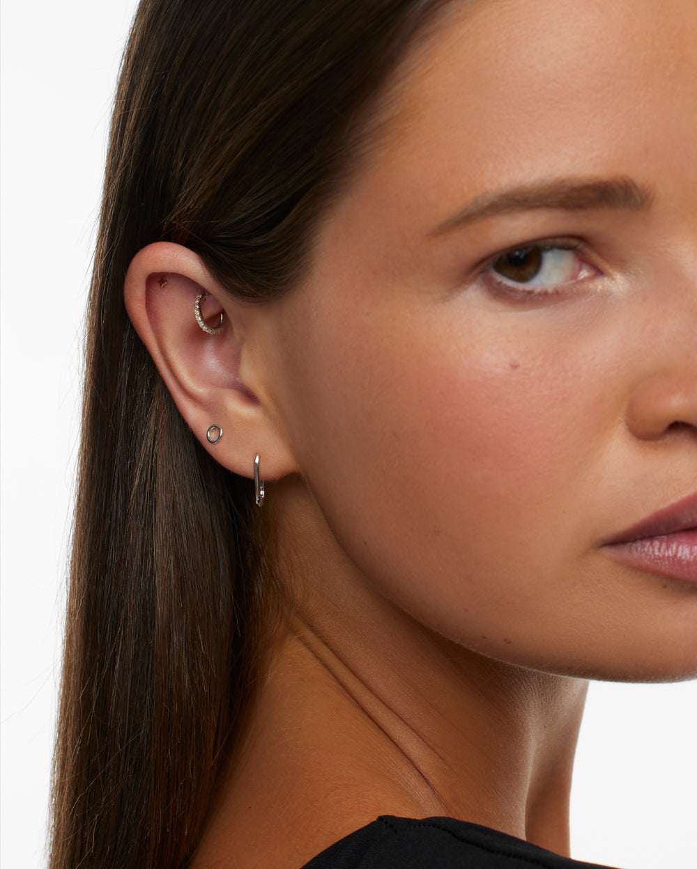 Covetear Chiquito O Ring Cartilage Earring#material_14k_White_Gold