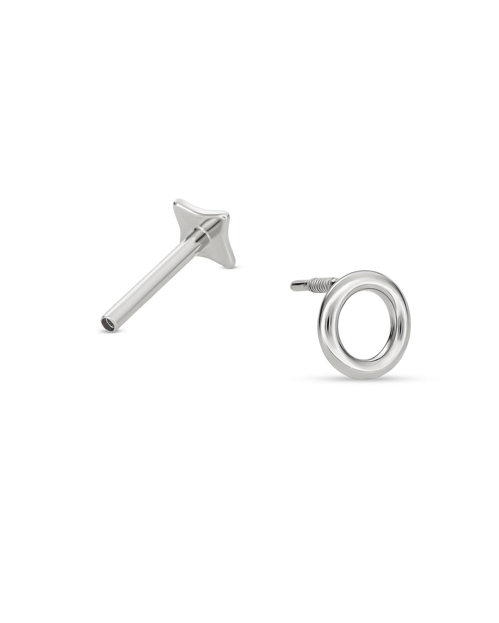 Covetear Chiquito O Ring Cartilage Earring#material_14k_White_Gold