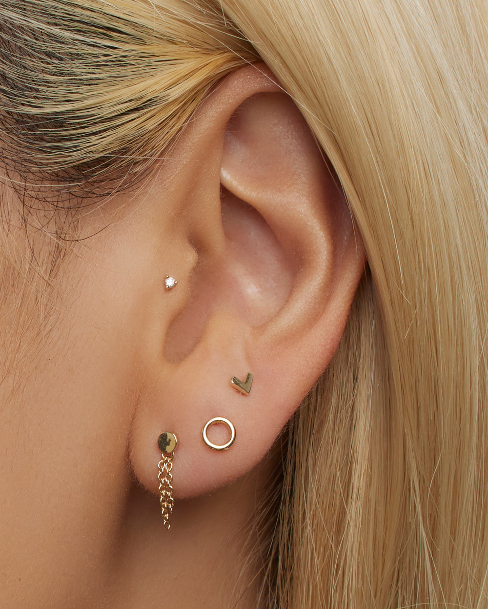 Covetear Chiquito O Ring Cartilage Earring#material_14k_Yellow_Gold