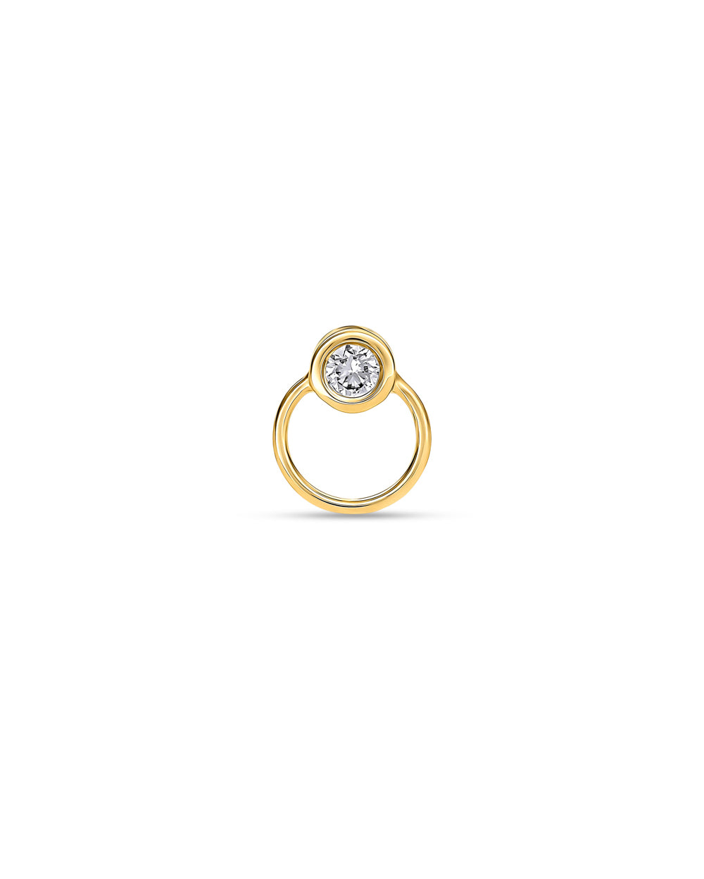 Covetear Diamond Bullring Cartilage Earring#material_14k_Yellow_Gold
