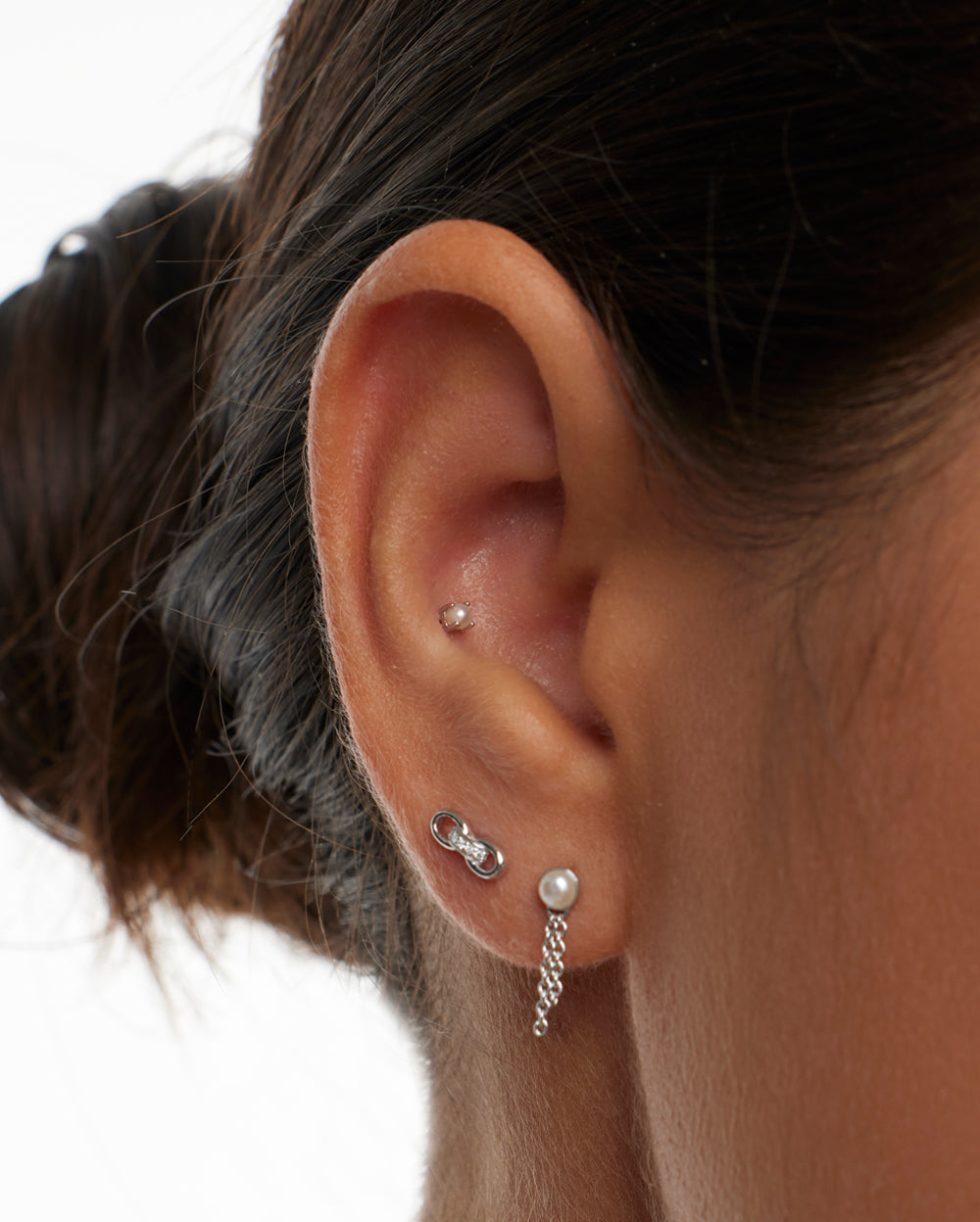 Covetear Infinity Link Cartilage Earring#material_14k_White_Gold