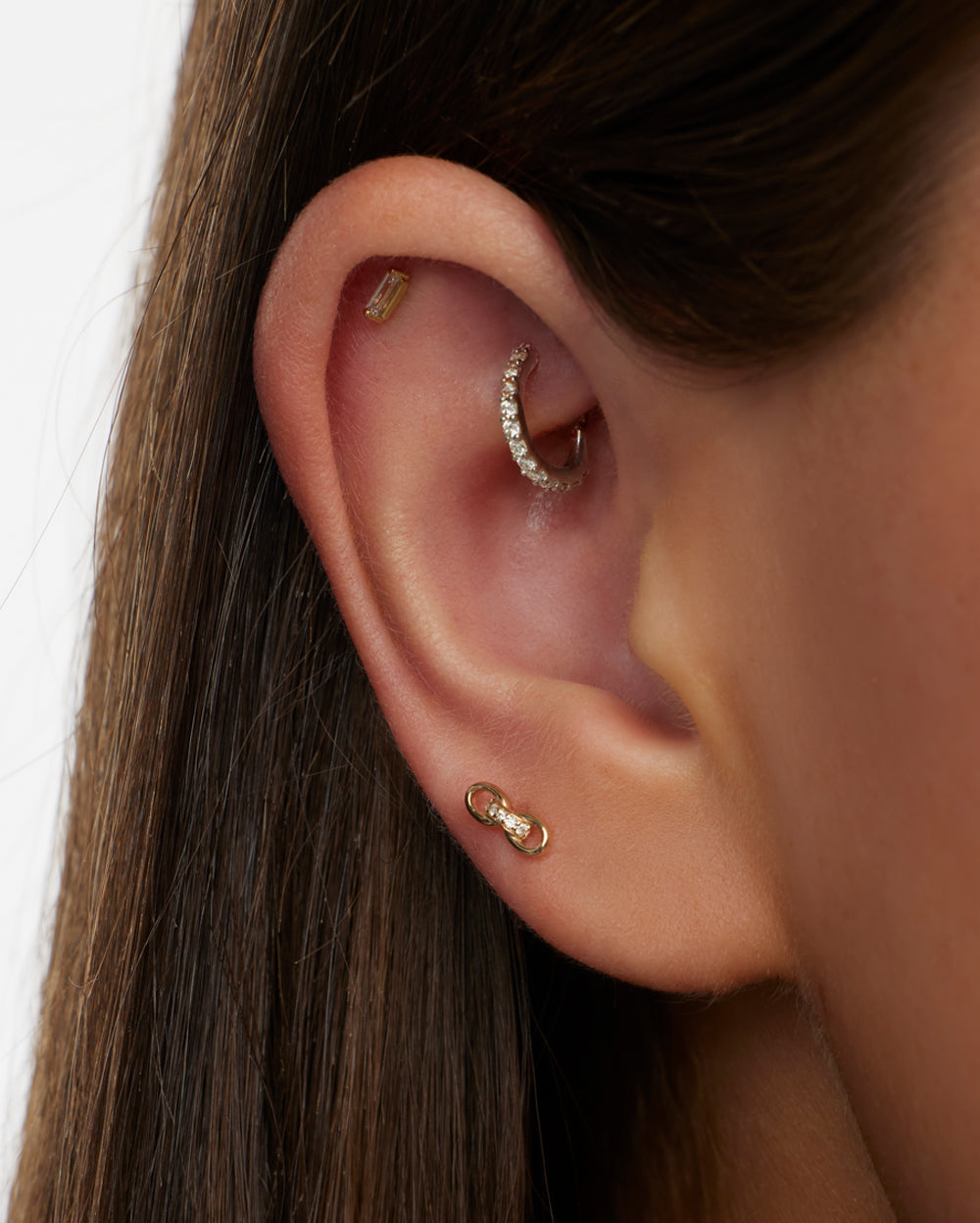 Covetear Infinity Link Cartilage Earring#material_14k_Yellow_Gold
