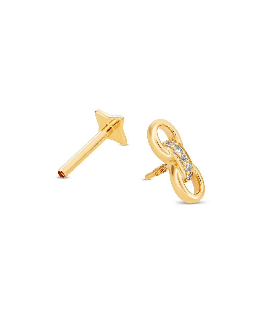 Covetear Infinity Link Cartilage Earring#material_14k_Yellow_Gold