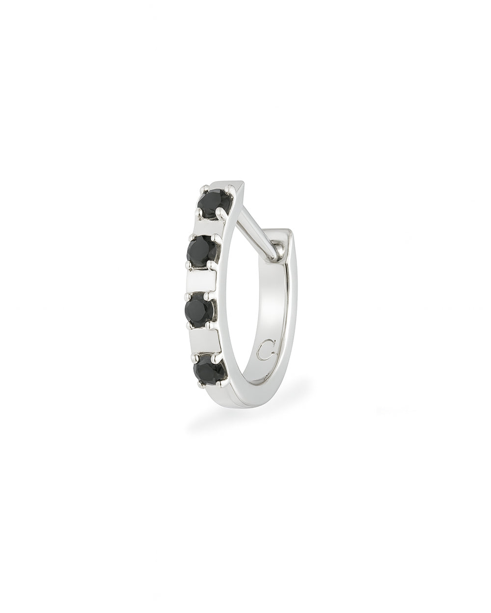 Covetear Petite Black Piercing Hoop#material_14k_WhiteGold