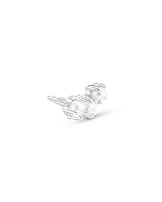 Covetear Pearl Petit Trilogy Cartilage Earring#material_14k_White_Gold