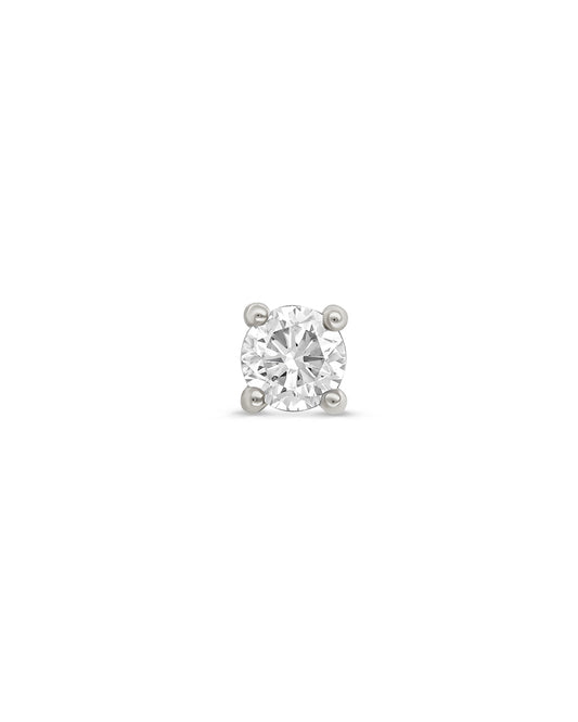Covetear Moyenne Diamond Solitaire Cartilage Earring#material_14k_White_Gold