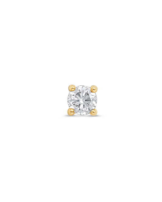 Covetear Moyenne Diamond Solitaire Cartilage Earring#material_14k_Yellow_Gold