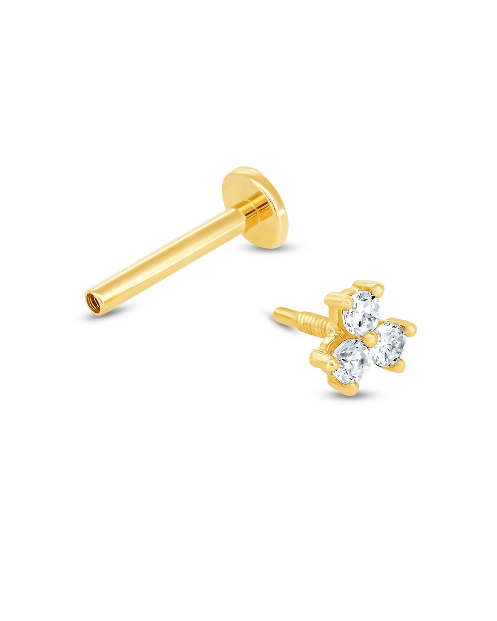 Covetear small diamond trilogy earring on white background