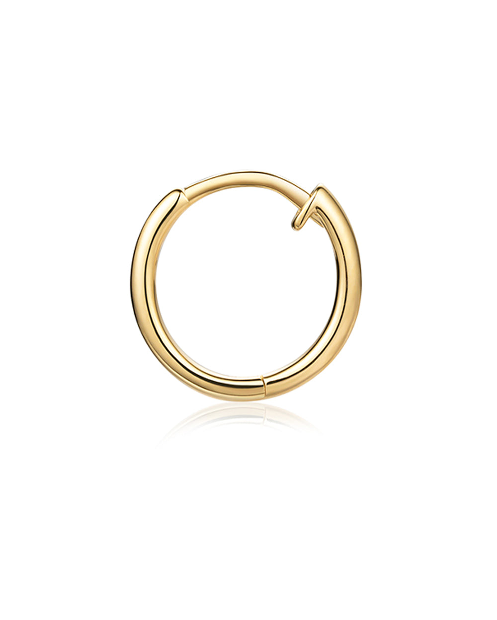 Hoop Essentials Essential Hoop 12mm - 10K Solid Gold Minimalist Huggie Clicker Earring ...